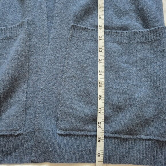Monk & Lou Slate Blue Open Front Lambswool Angora Cardigan Sweater Sz XS - Picture 13 of 13